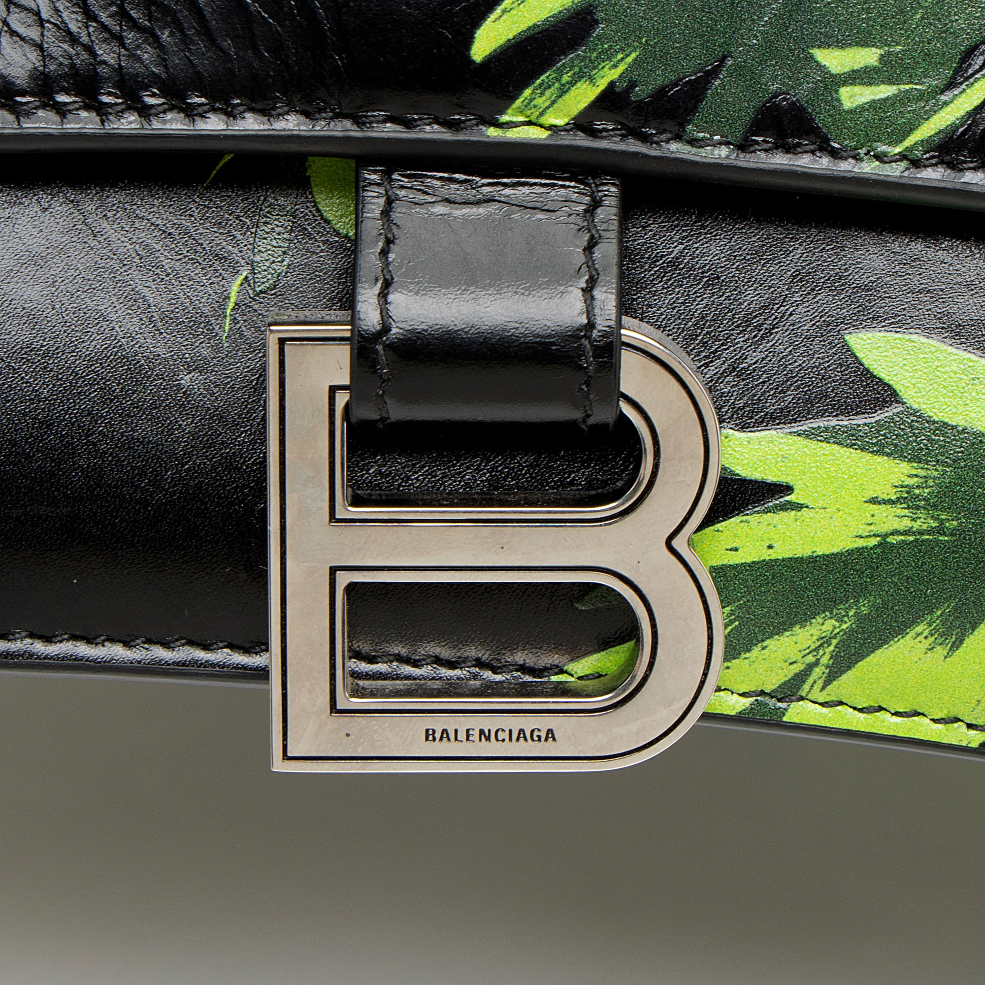 Balenciaga Leather Floral Crush Large Shoulder Bag - Image 9