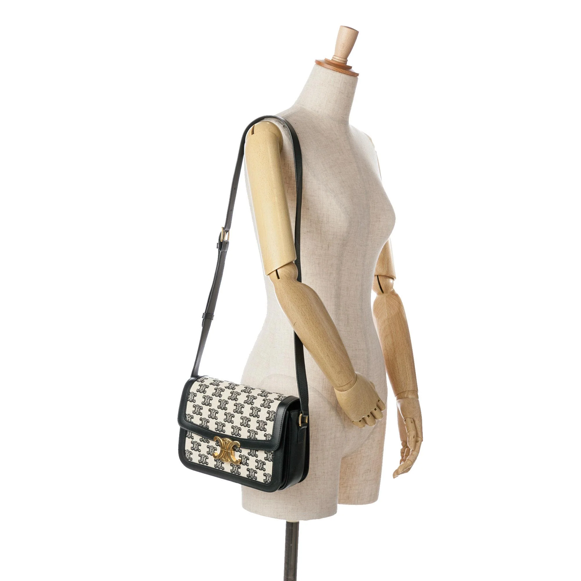 Celine Embroidered Canvas Triomphe Crossbody - Image 5