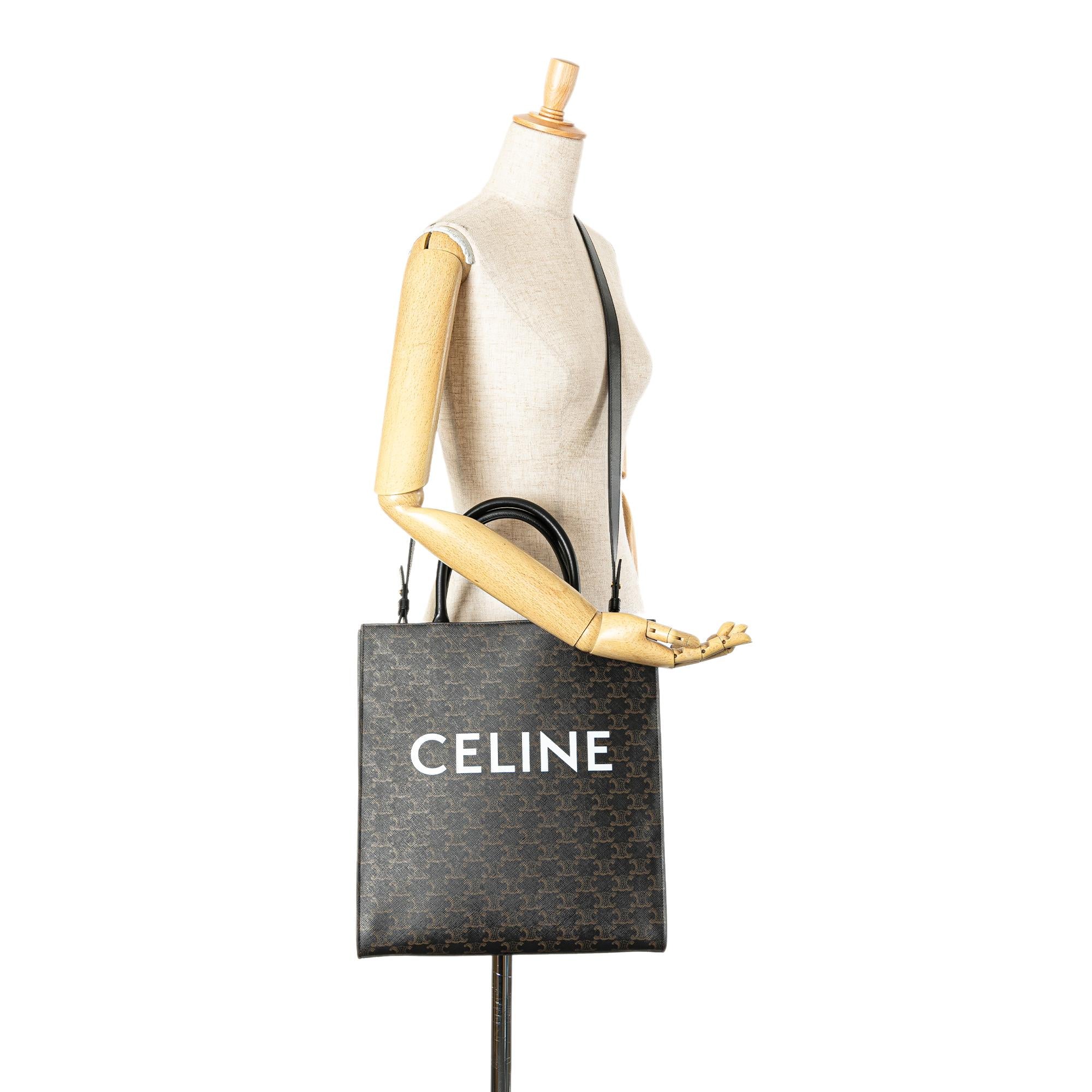 Celine Medium Triomphe Coated Canvas Vertical Cabas Satchel - Image 5