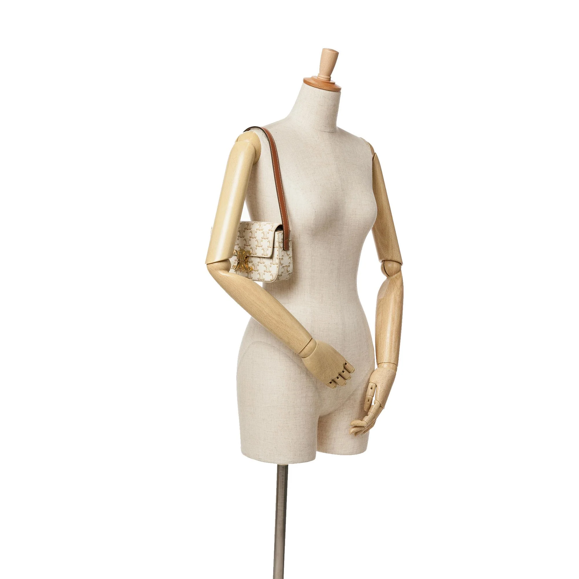 Celine Triomphe Coated Canvas Claude Shoulder Bag - Image 5