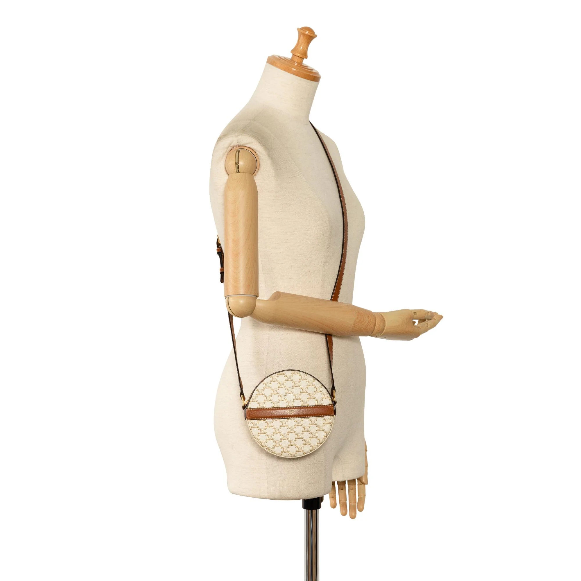 Celine Triomphe Round Purse on Strap - Image 5