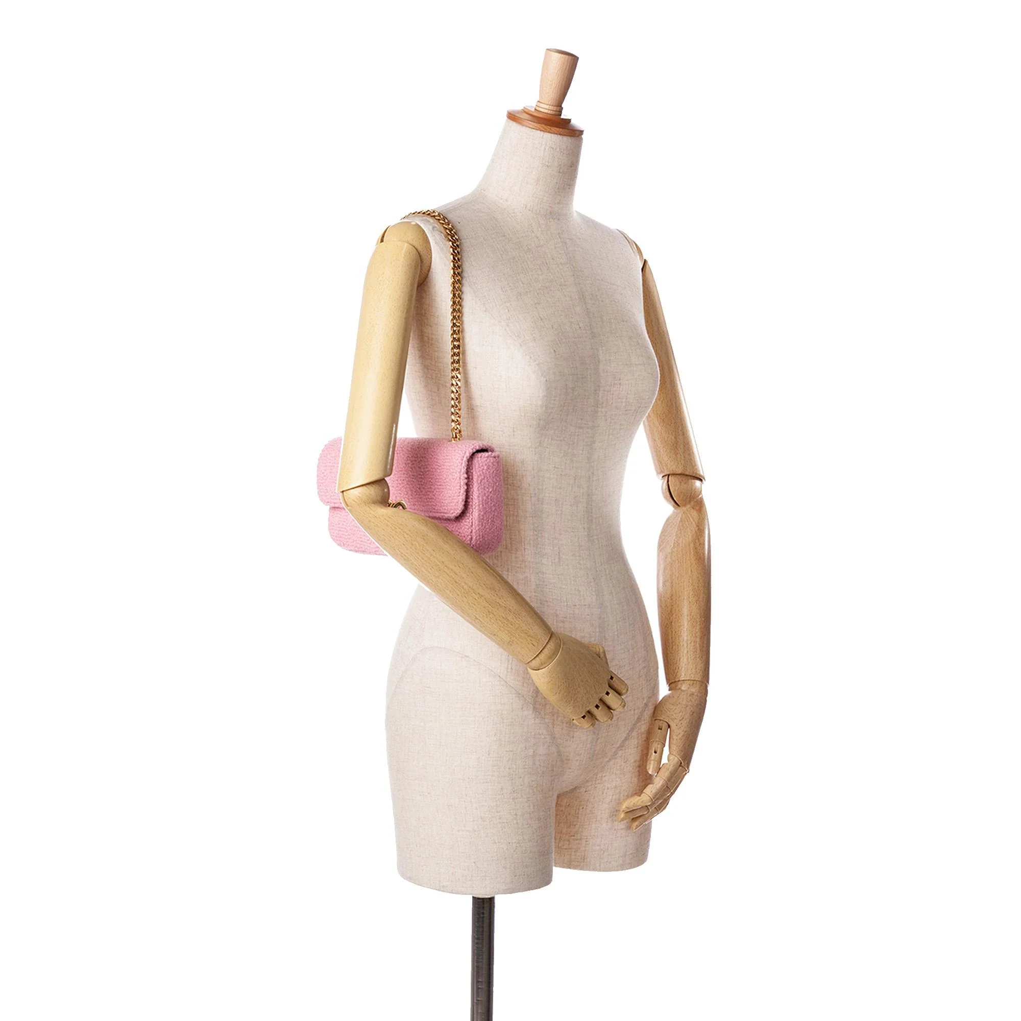 Celine Triomphe Tweed Claude Chain Shoulder Bag - Image 5