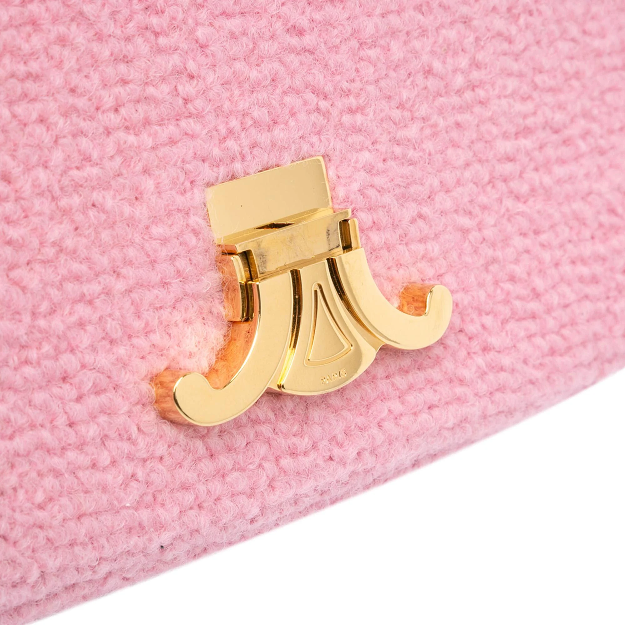 Celine Triomphe Tweed Claude Chain Shoulder Bag - Image 9