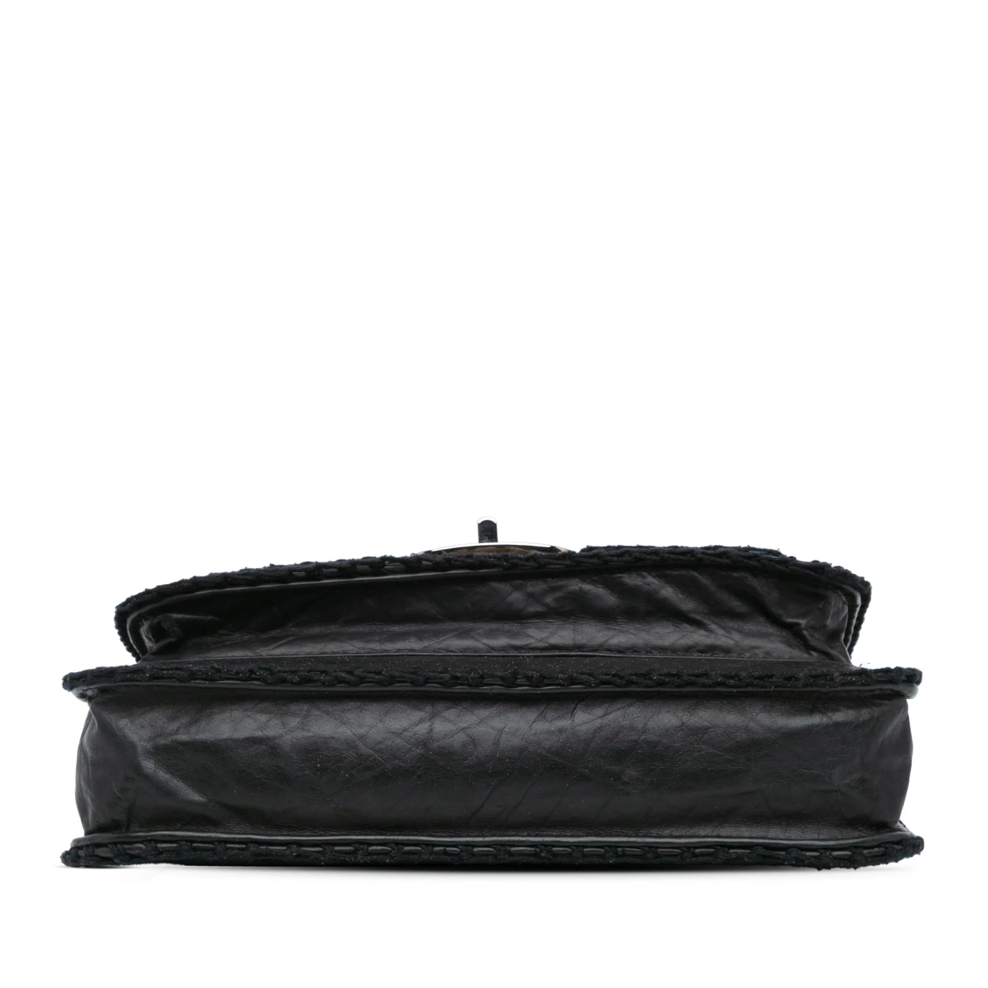 Chanel Aged Calfskin Whipstitch Chocolate Bar Mademoiselle Flap - Image 3