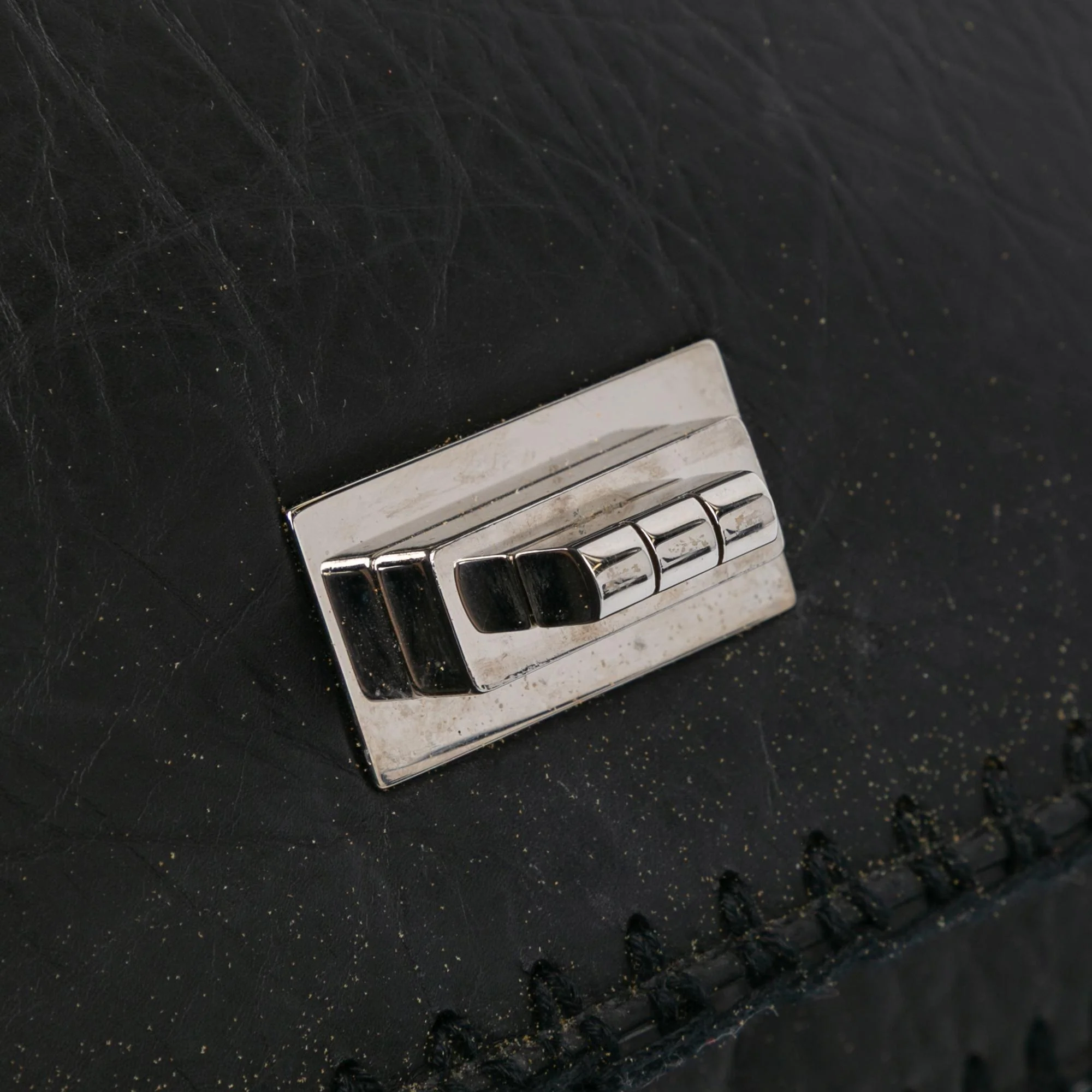 Chanel Aged Calfskin Whipstitch Chocolate Bar Mademoiselle Flap - Image 9