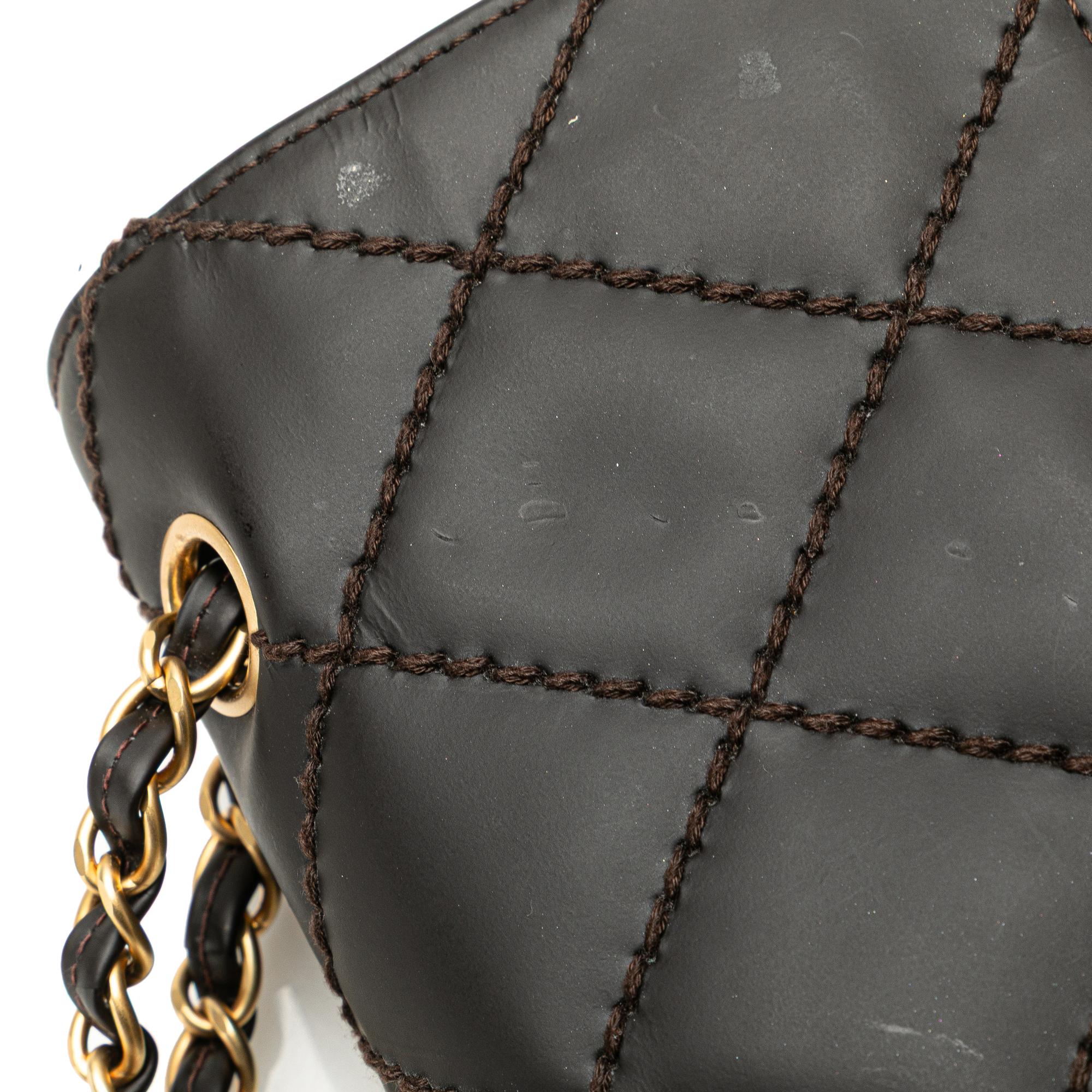 Chanel CC Quilted Calfskin Wild Stitch Flap - Image 10