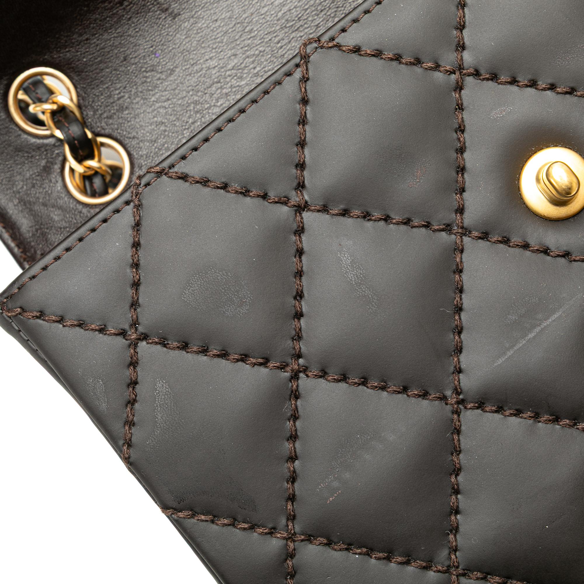 Chanel CC Quilted Calfskin Wild Stitch Flap - Image 9