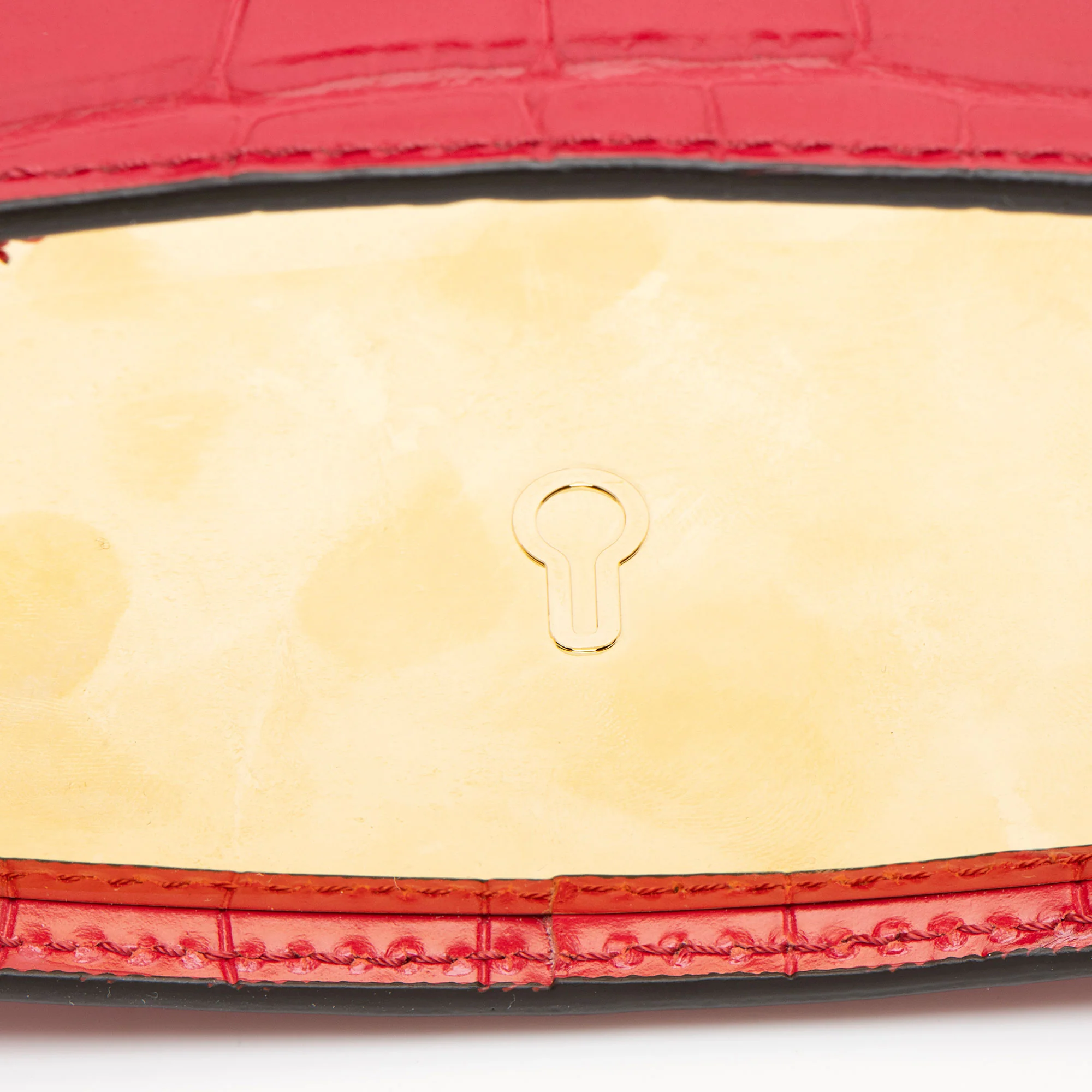 Chloe Croc Embossed Calfskin Aby Lock Small Top Handle - Image 14