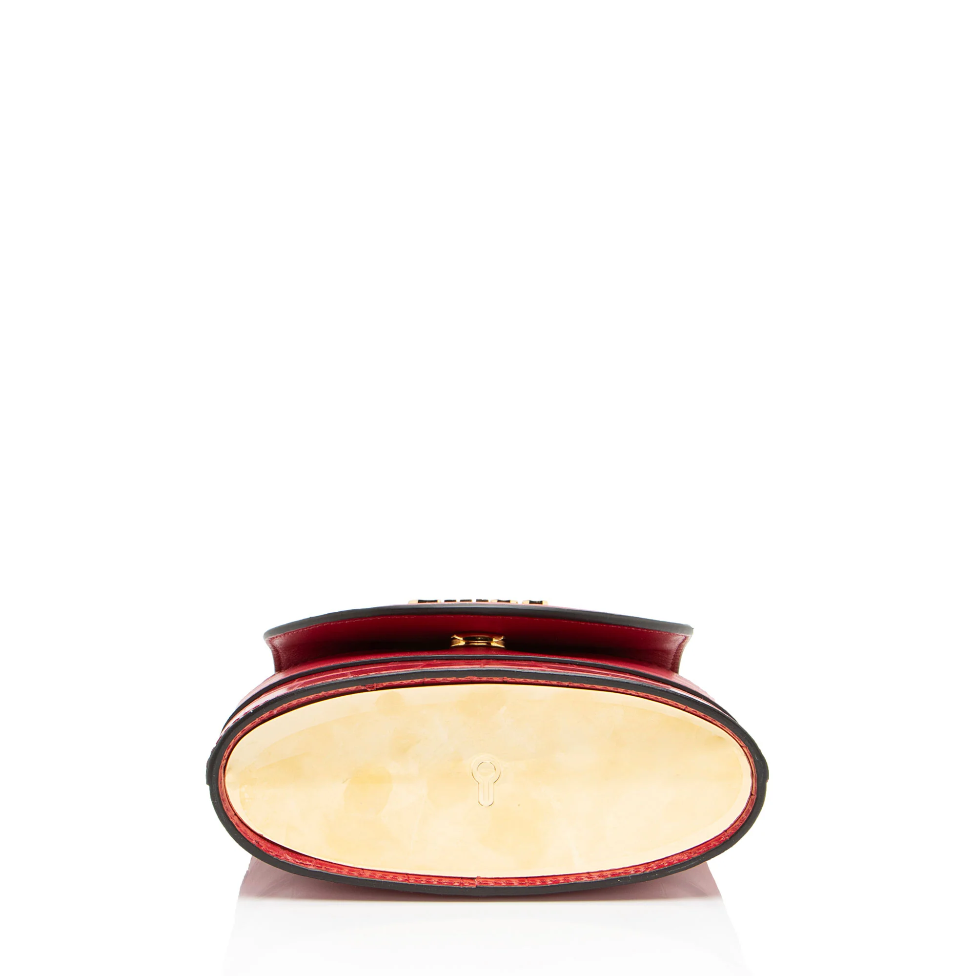 Chloe Croc Embossed Calfskin Aby Lock Small Top Handle - Image 4