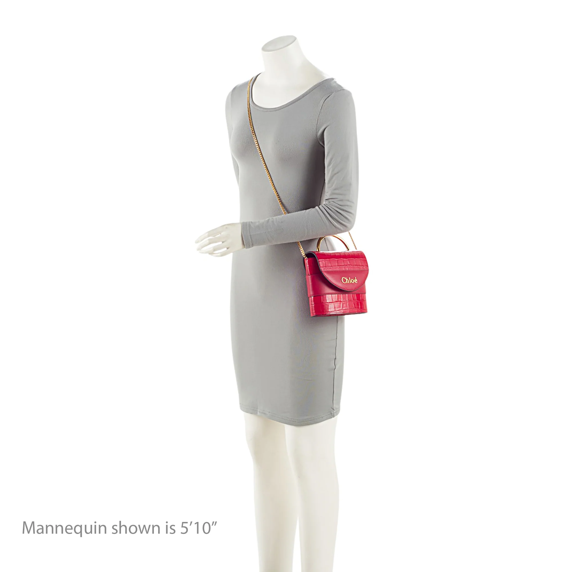 Chloe Croc Embossed Calfskin Aby Lock Small Top Handle - Image 5