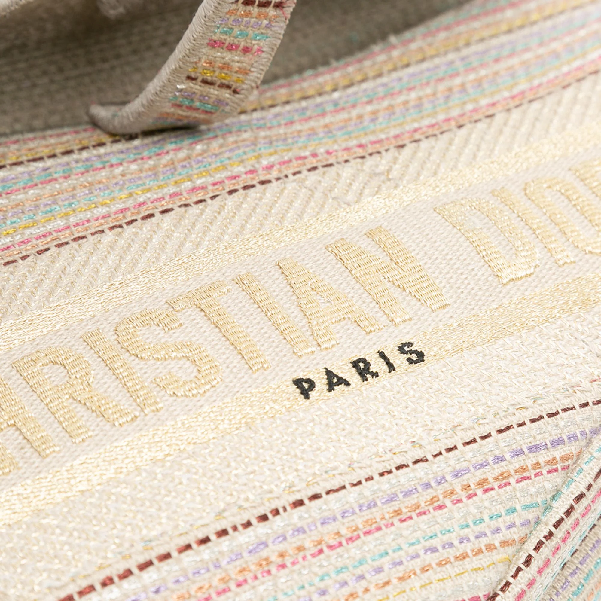 Dior Embroidered Canvas Stripes Saddle Bag - Image 7