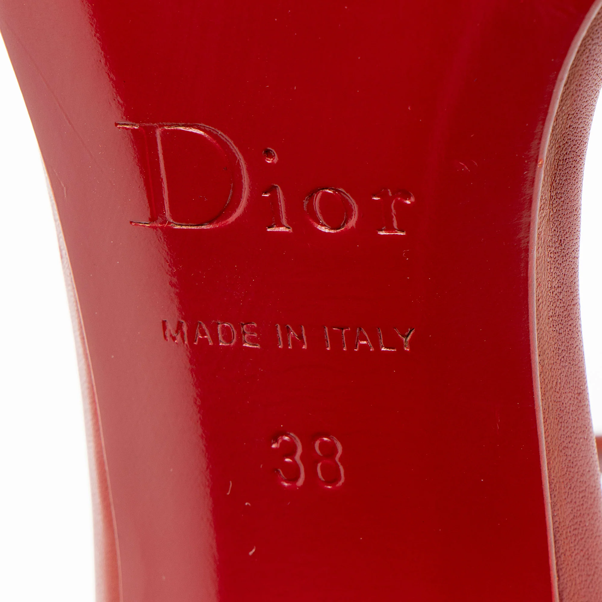 Dior Leather Stitched CD T-Strap Sandals - Size 8 / 38 - Image 6