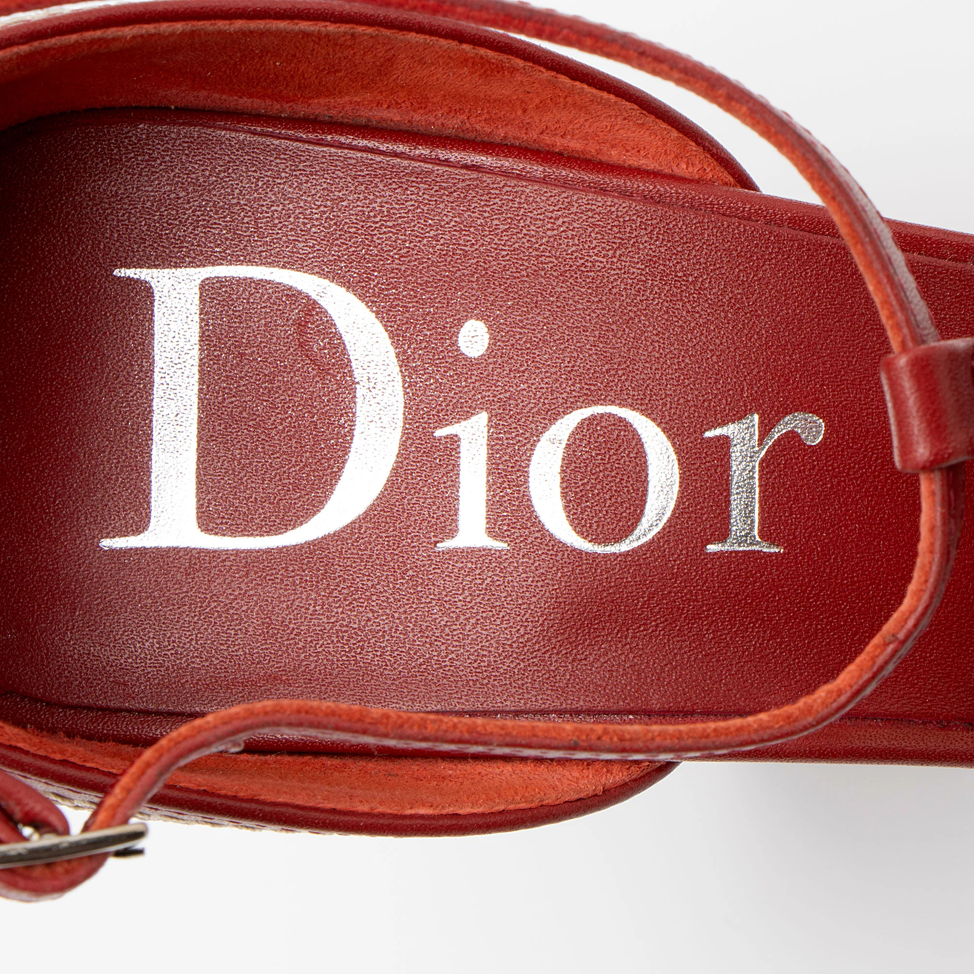 Dior Leather Stitched CD T-Strap Sandals - Size 8 / 38 - Image 7