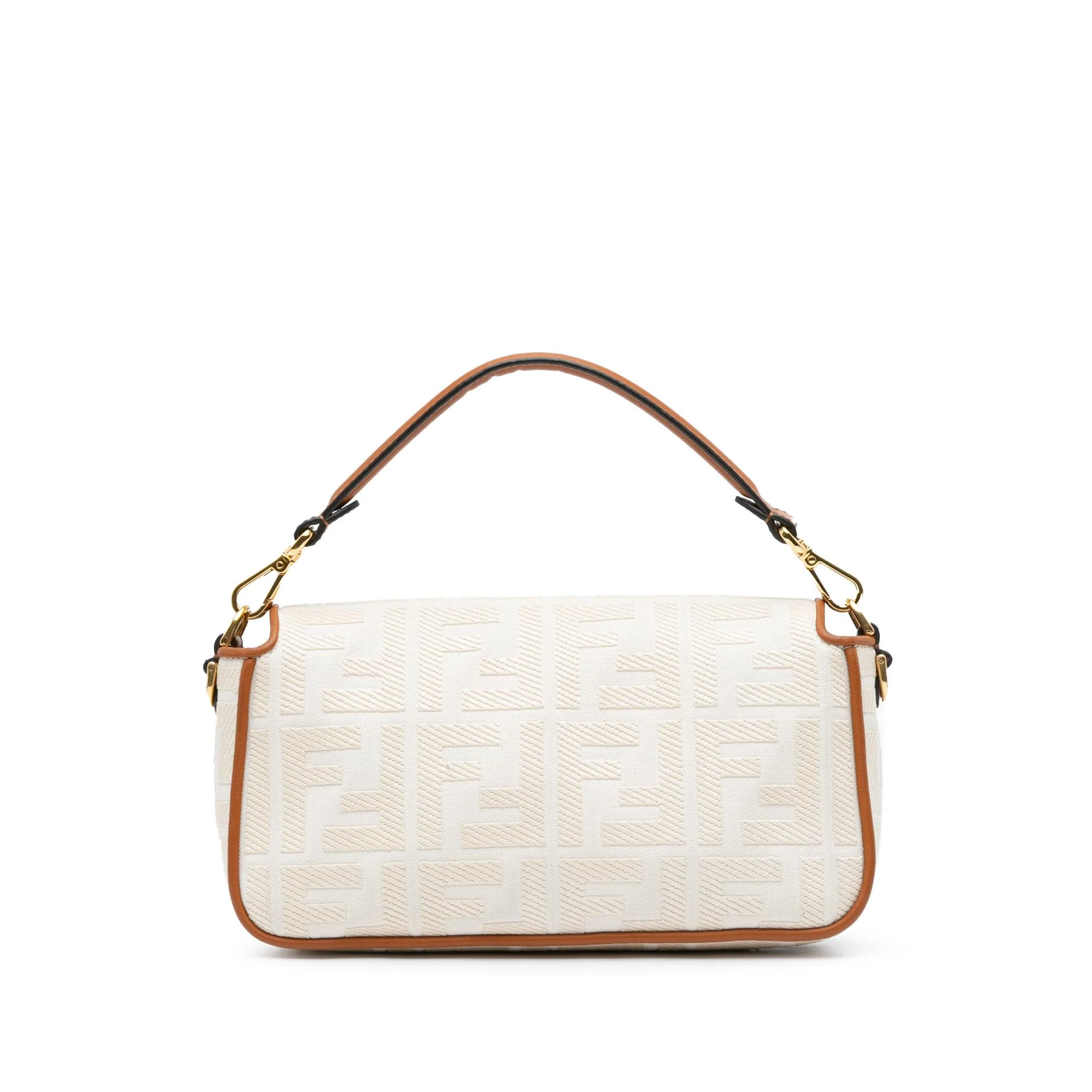 Fendi Medium Embroidered Canvas Baguette - Image 3