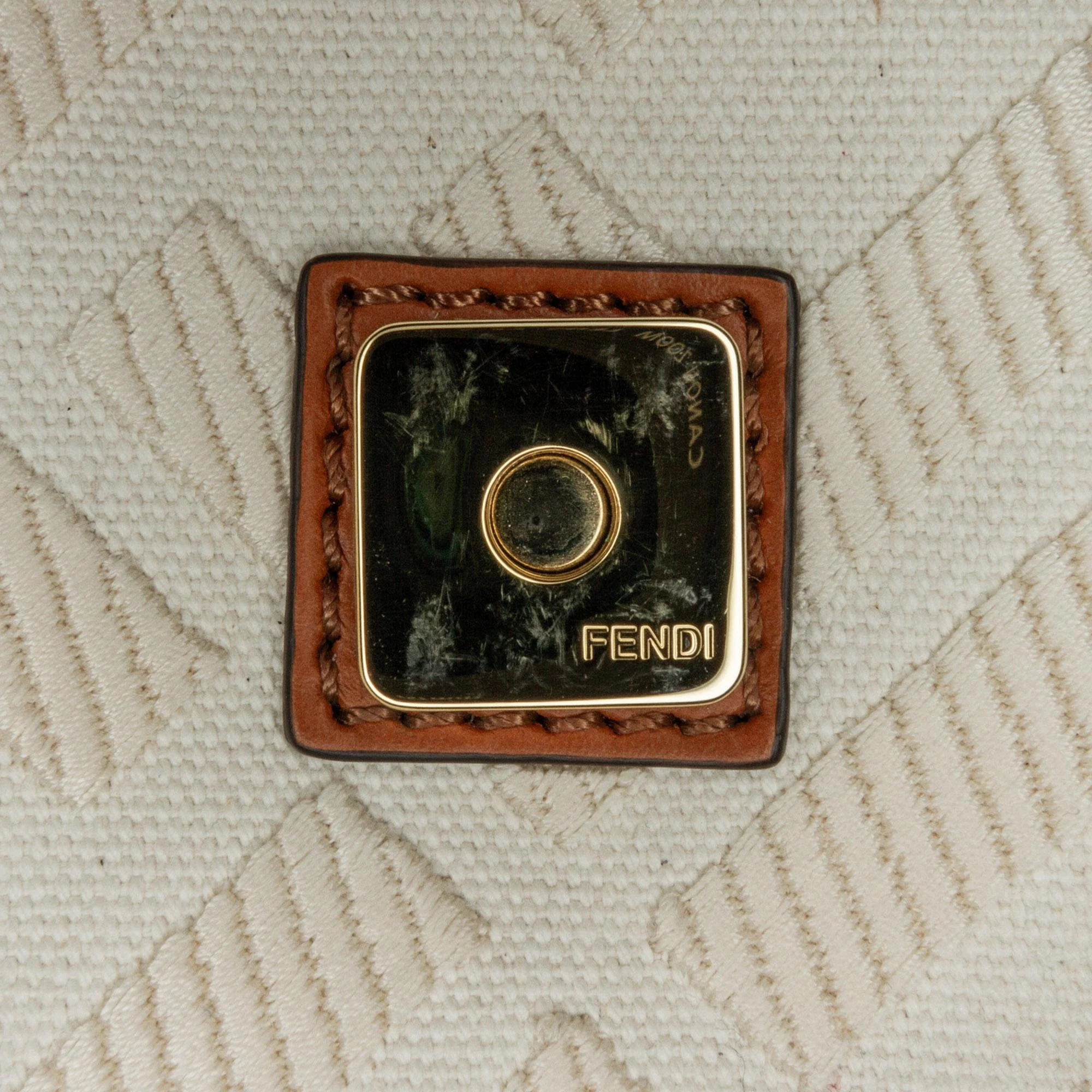 Fendi Medium Embroidered Canvas Baguette - Image 9