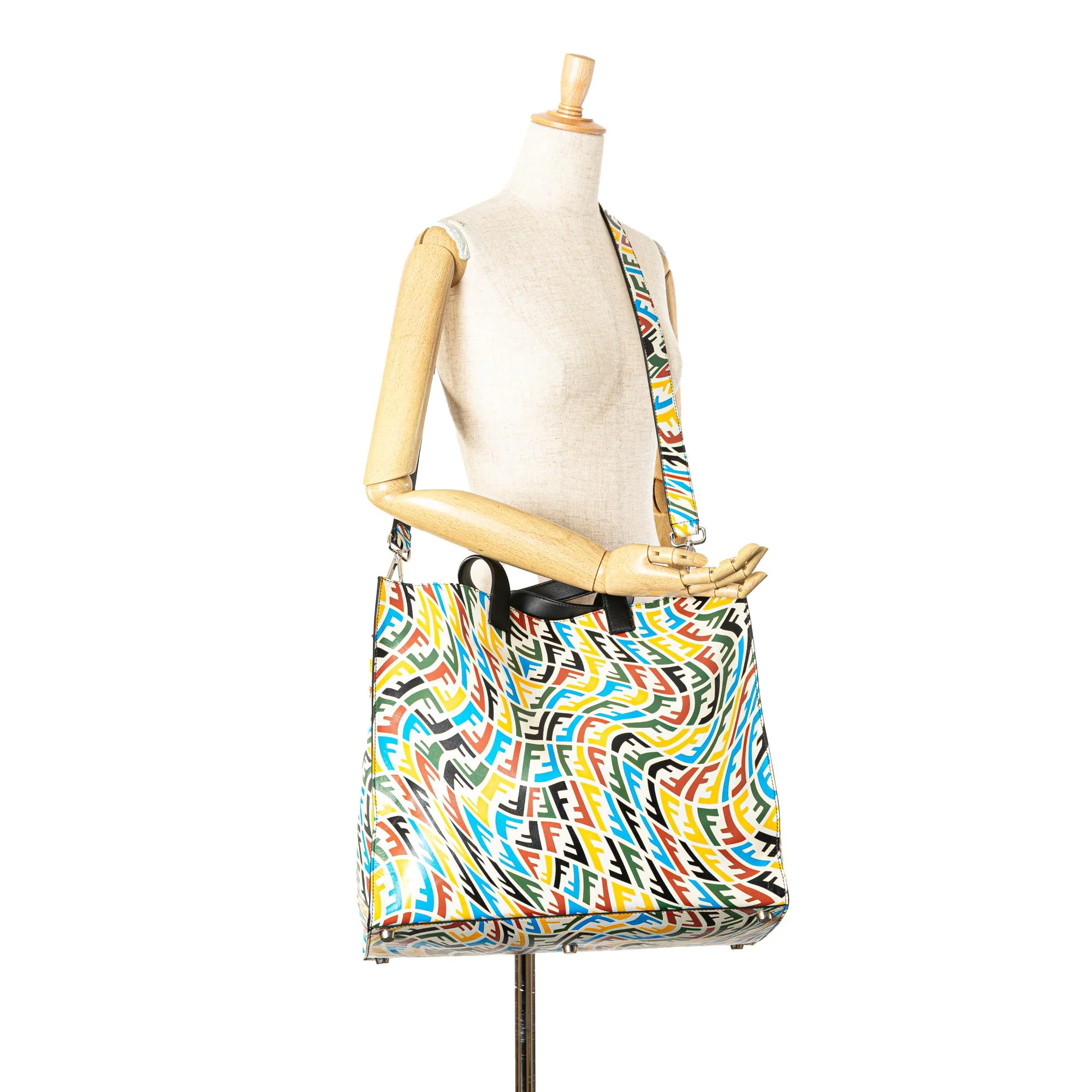 Fendi Sarah Coleman Leather Vertigo Shopper Tote - Image 5