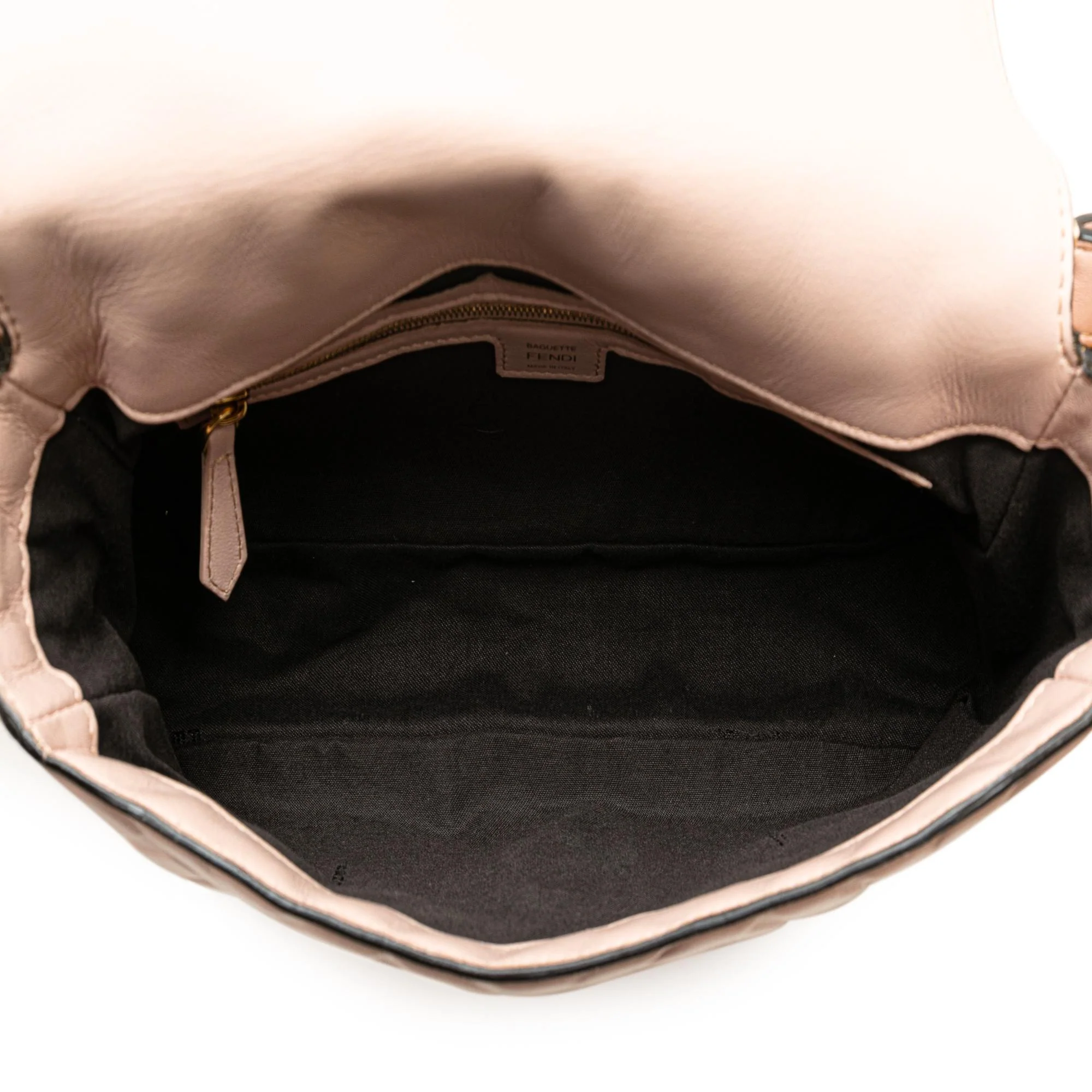 Fendi Zucca Embossed Leather Baguette Satchel - Image 4