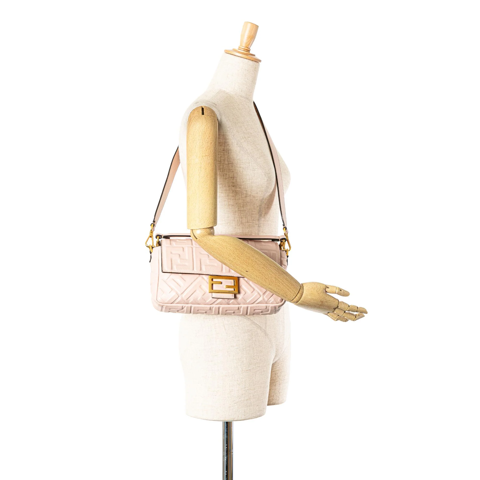 Fendi Zucca Embossed Leather Baguette Satchel - Image 5