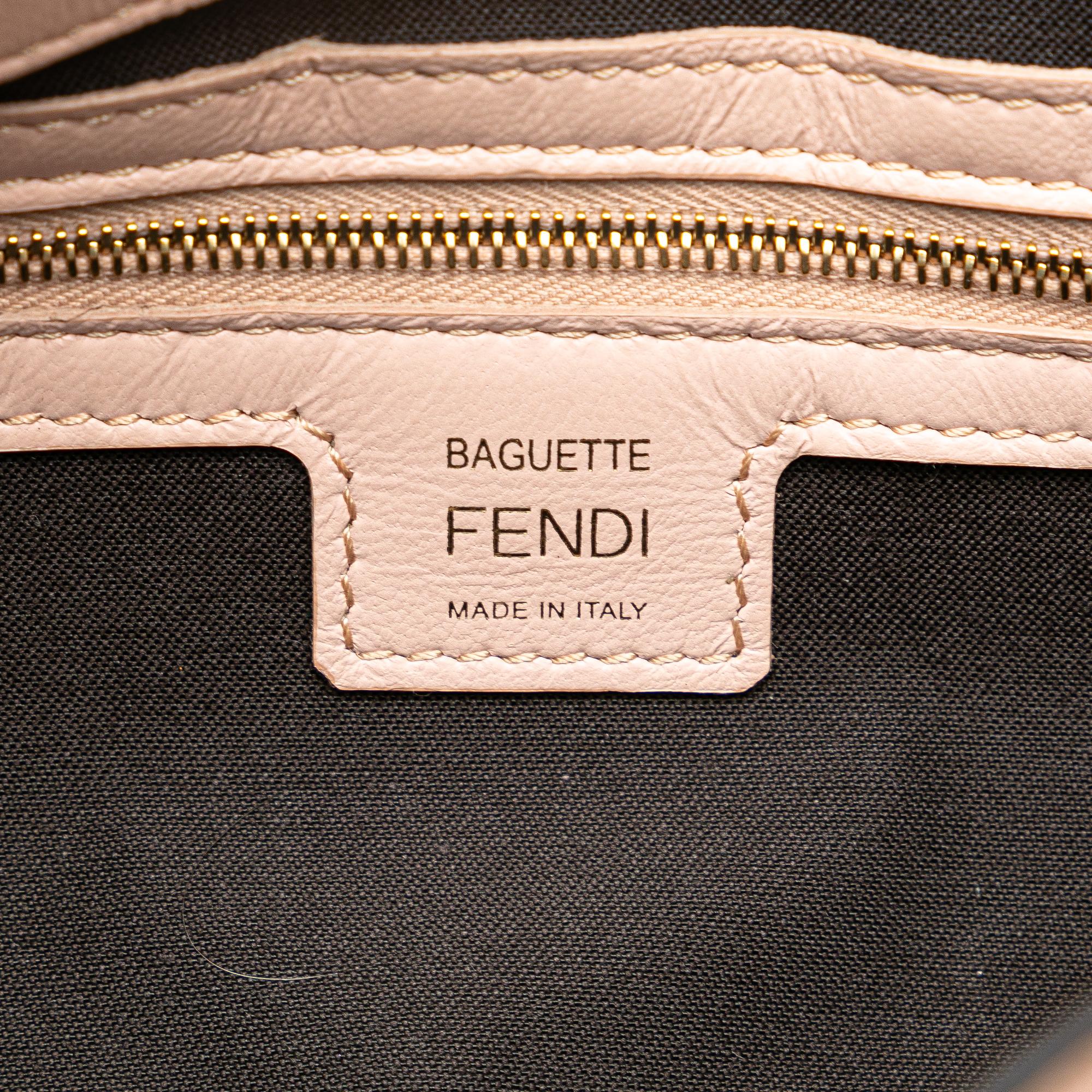 Fendi Zucca Embossed Leather Baguette Satchel - Image 6
