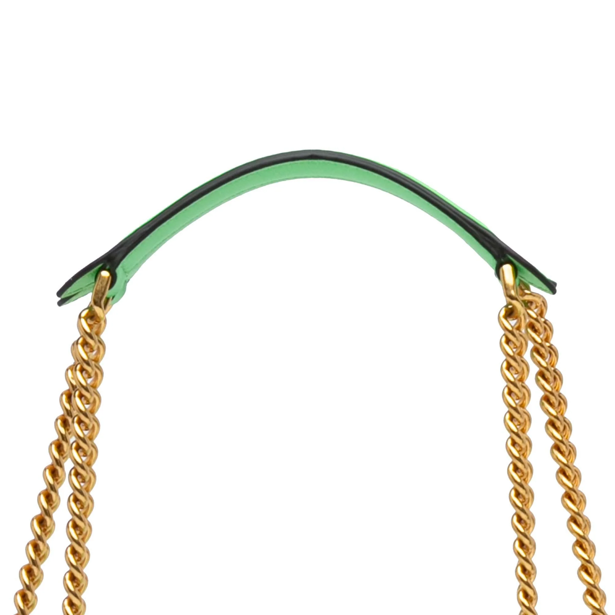 Fendi Zucca Embossed Leather Chain Midi Baguette - Image 10