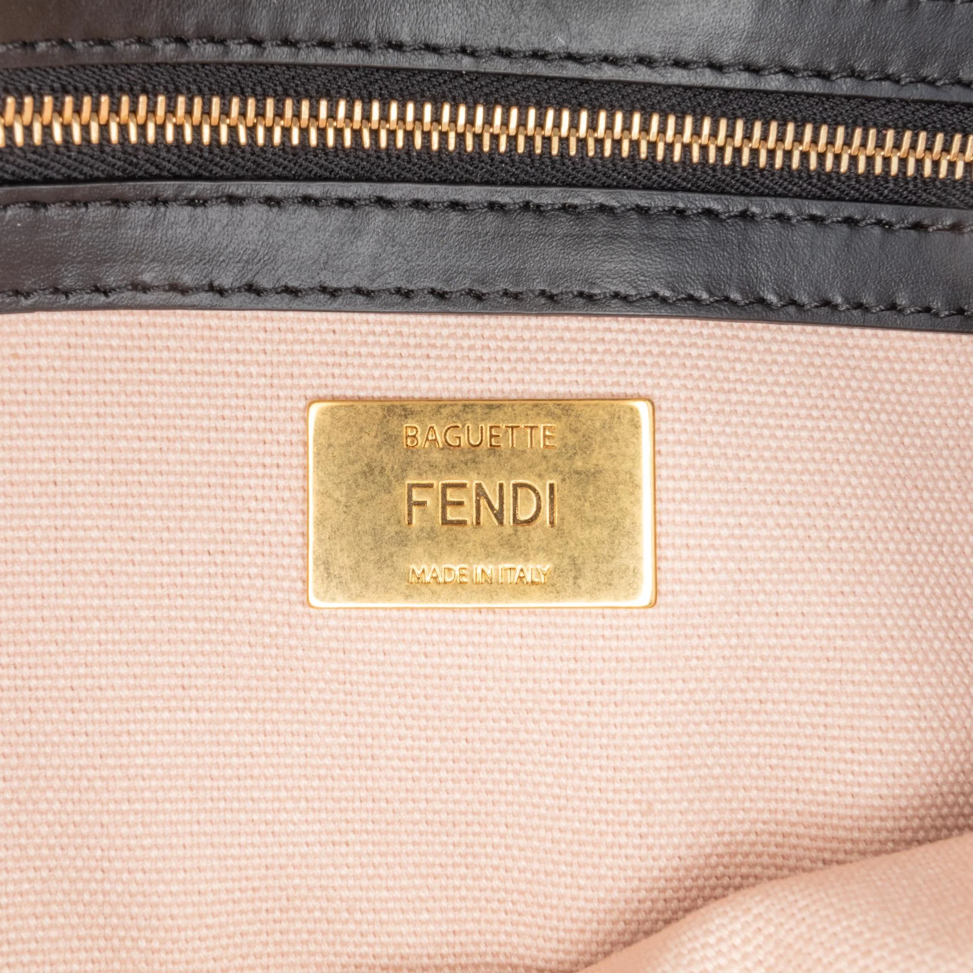 Fendi Zucca Embroidered Canvas Baguette Satchel - Image 6