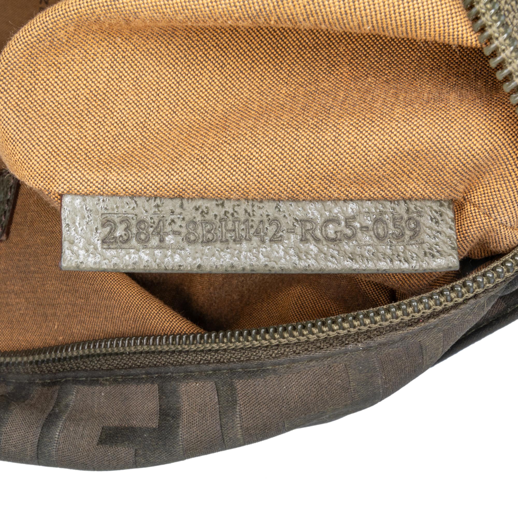 Fendi Zucca Nylon Zip Code Handbag - Image 7