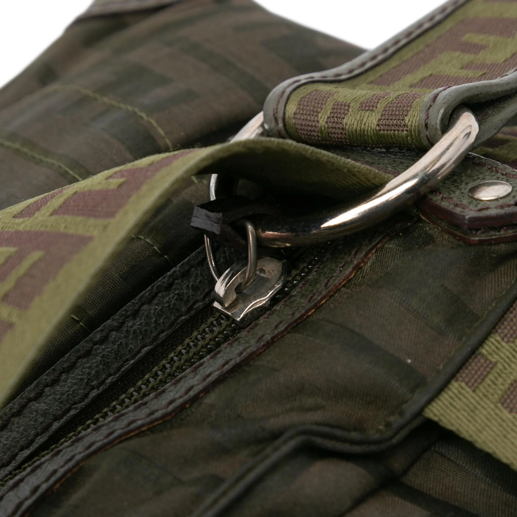 Fendi Zucca Nylon Zip Code Handbag - Image 9