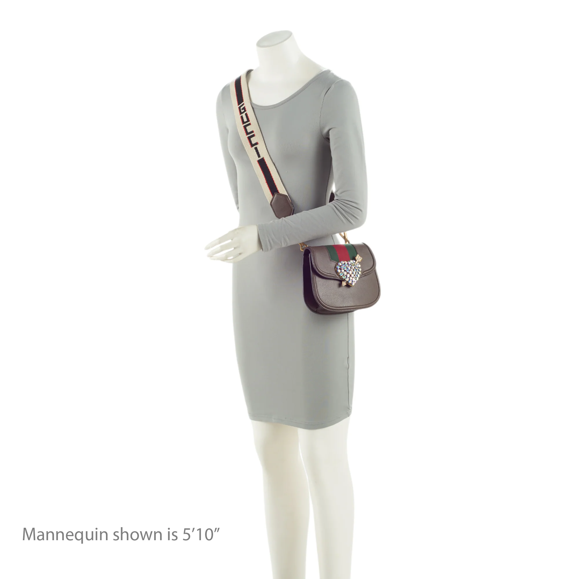 Gucci Leather Crystal Heart Linea Totem Small Crossbody - Image 5