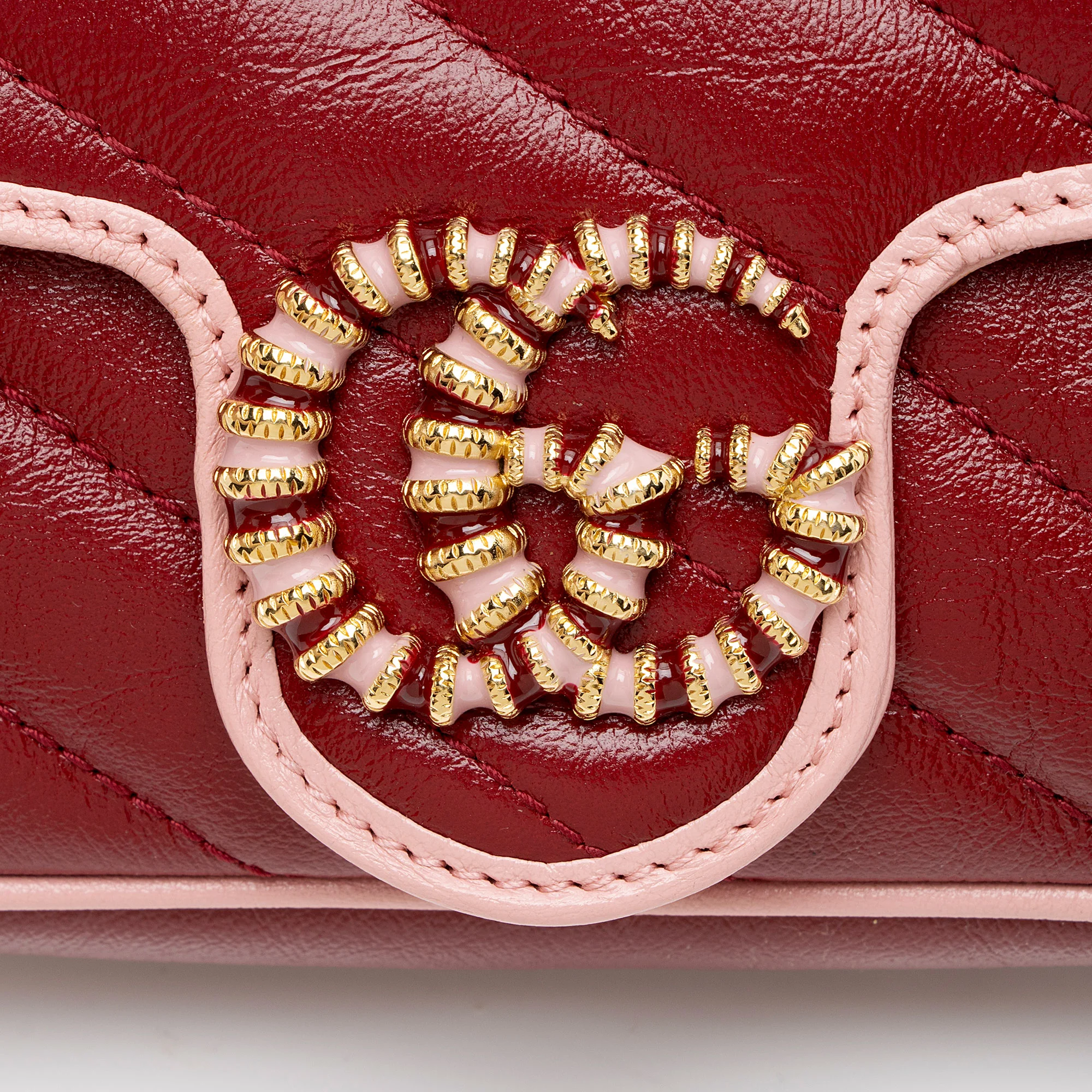 Gucci Matelasse Leather Torchon GG Marmont Super Mini Flap Bag - Image 9