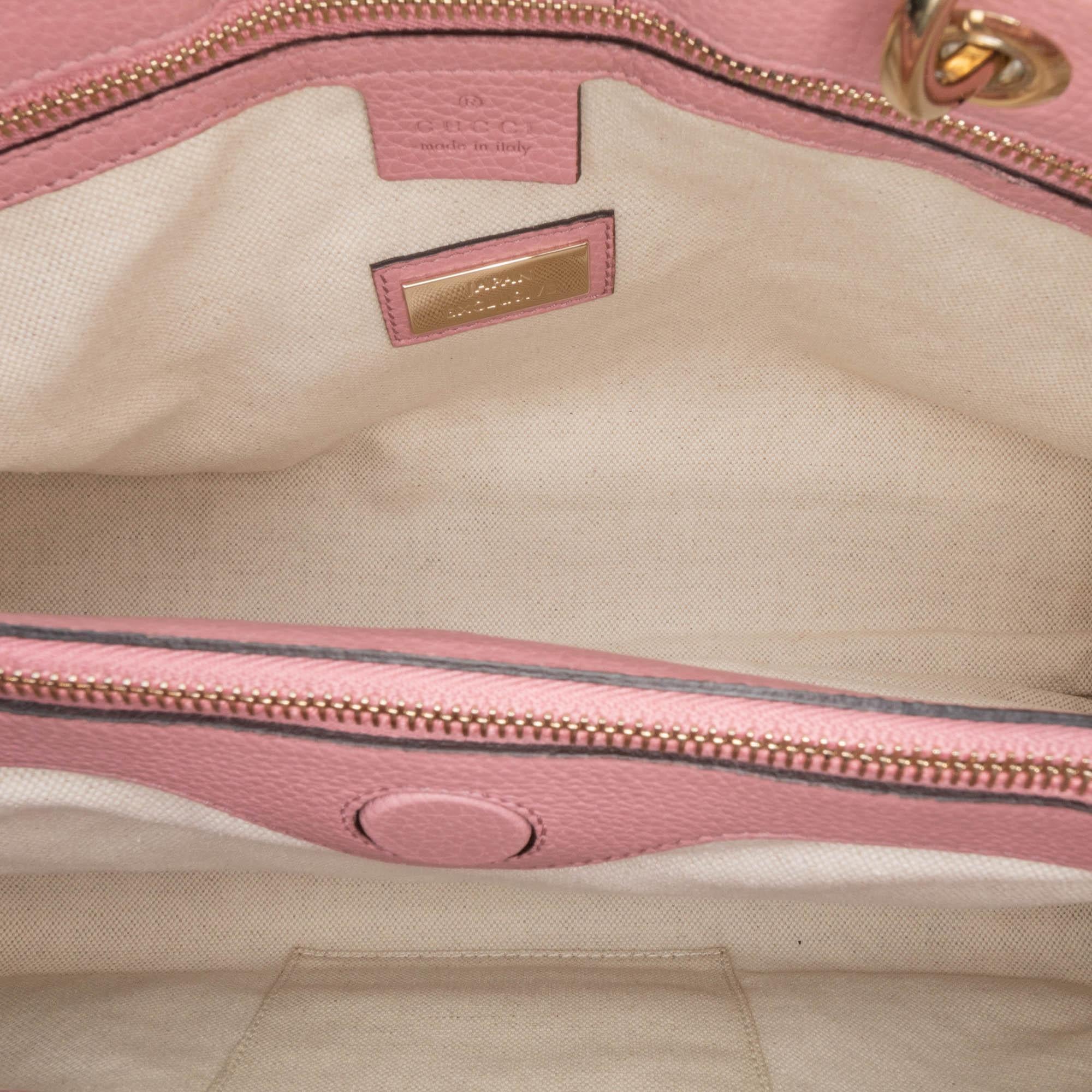 Gucci Medium Bicolor Calfskin Bamboo Shopper Satchel - Image 4