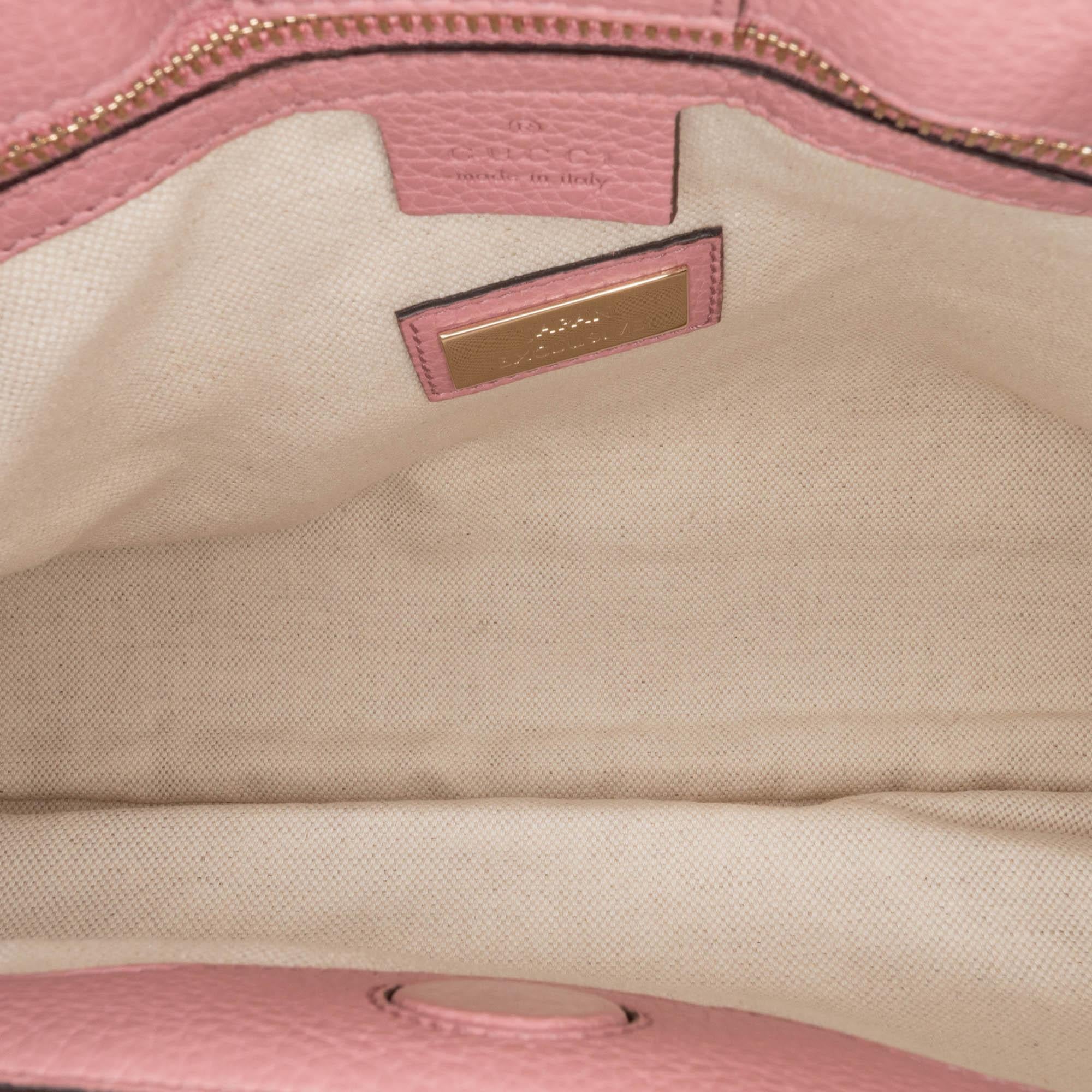 Gucci Medium Bicolor Calfskin Bamboo Shopper Satchel - Image 6