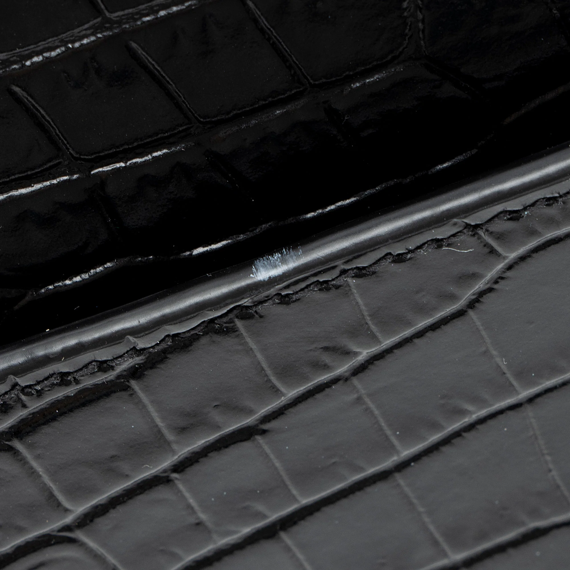 Saint Laurent Croc Embossed Leather Monogram Cassandra Mini Top Handle - Image 12