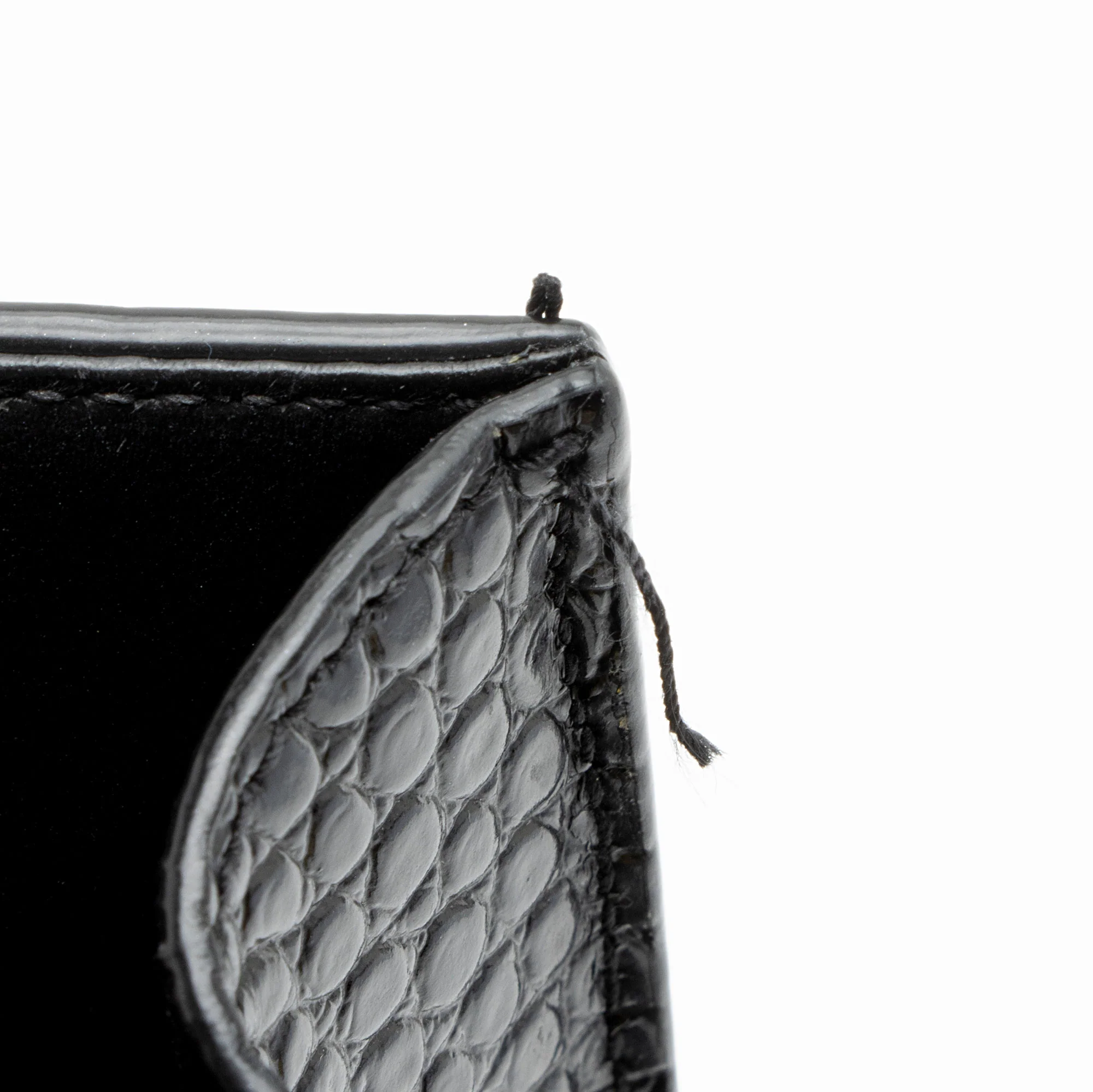 Saint Laurent Croc Embossed Leather Monogram Cassandra Mini Top Handle - Image 14