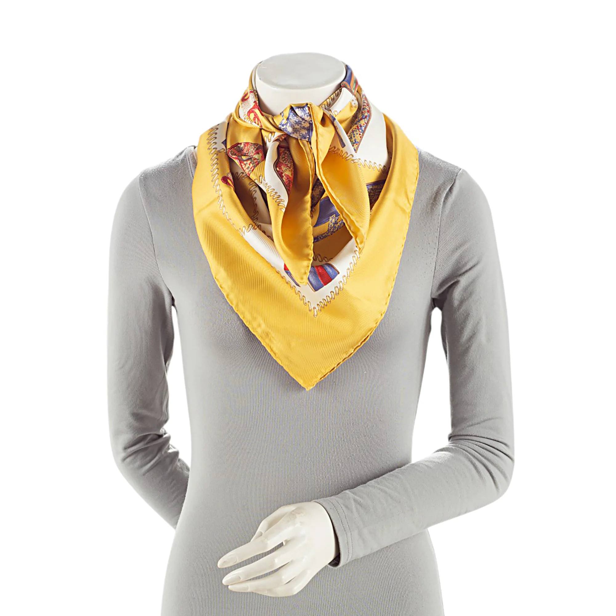 Salvatore Ferragamo Vintage Silk Shoe 90cm Scarf - Image 3