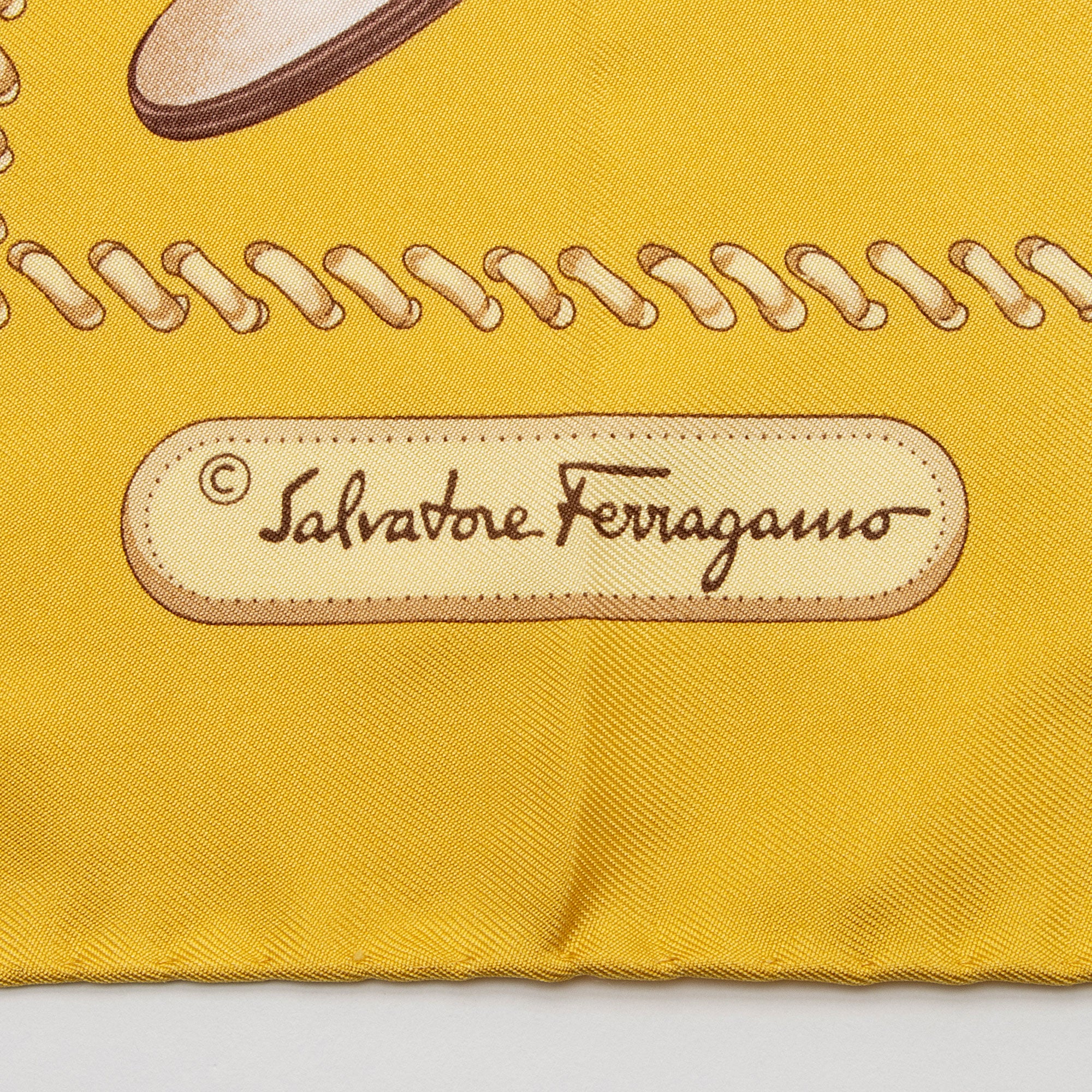 Salvatore Ferragamo Vintage Silk Shoe 90cm Scarf - Image 4