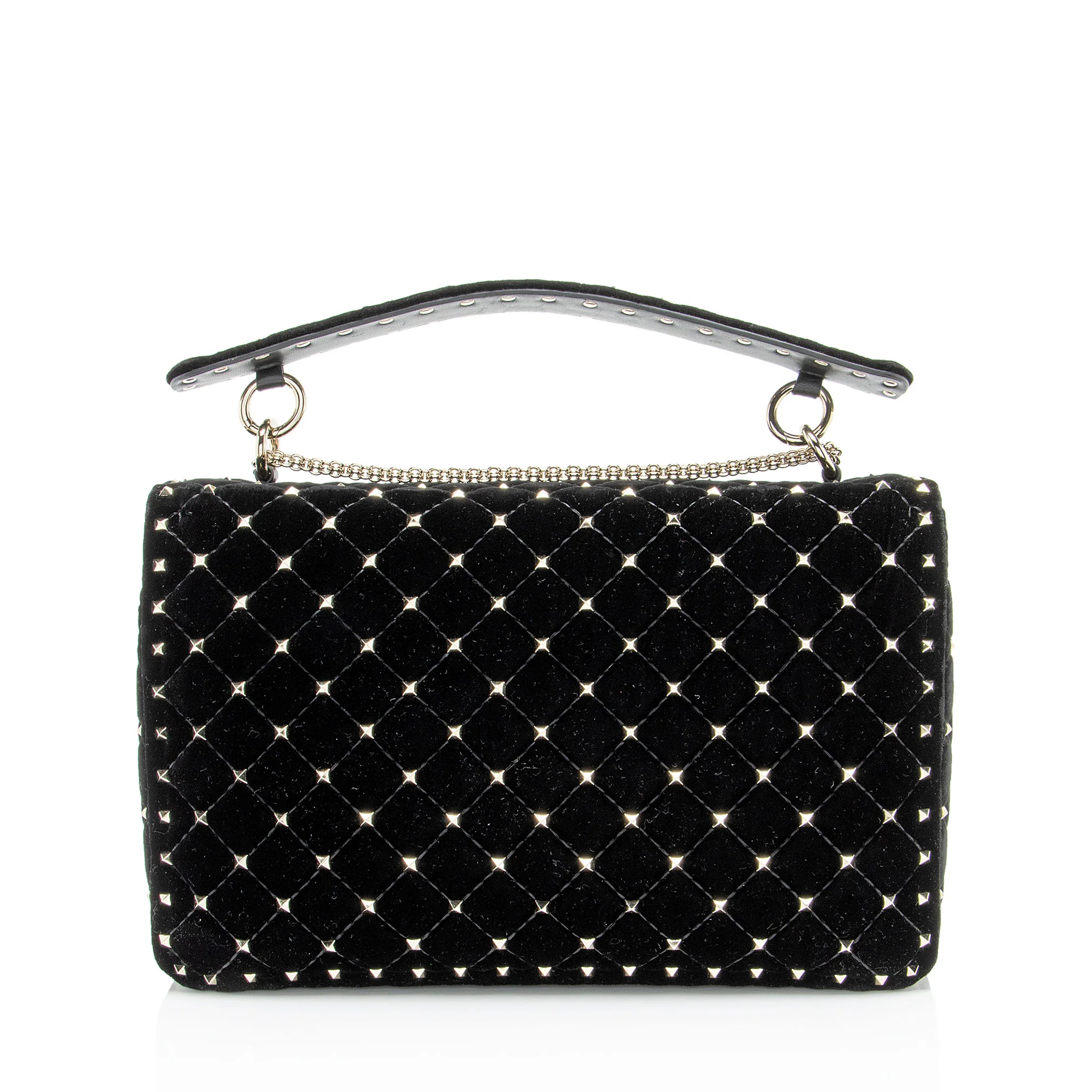 Valentino Velvet Rockstud Spike Up Shoulder Bag - Image 3