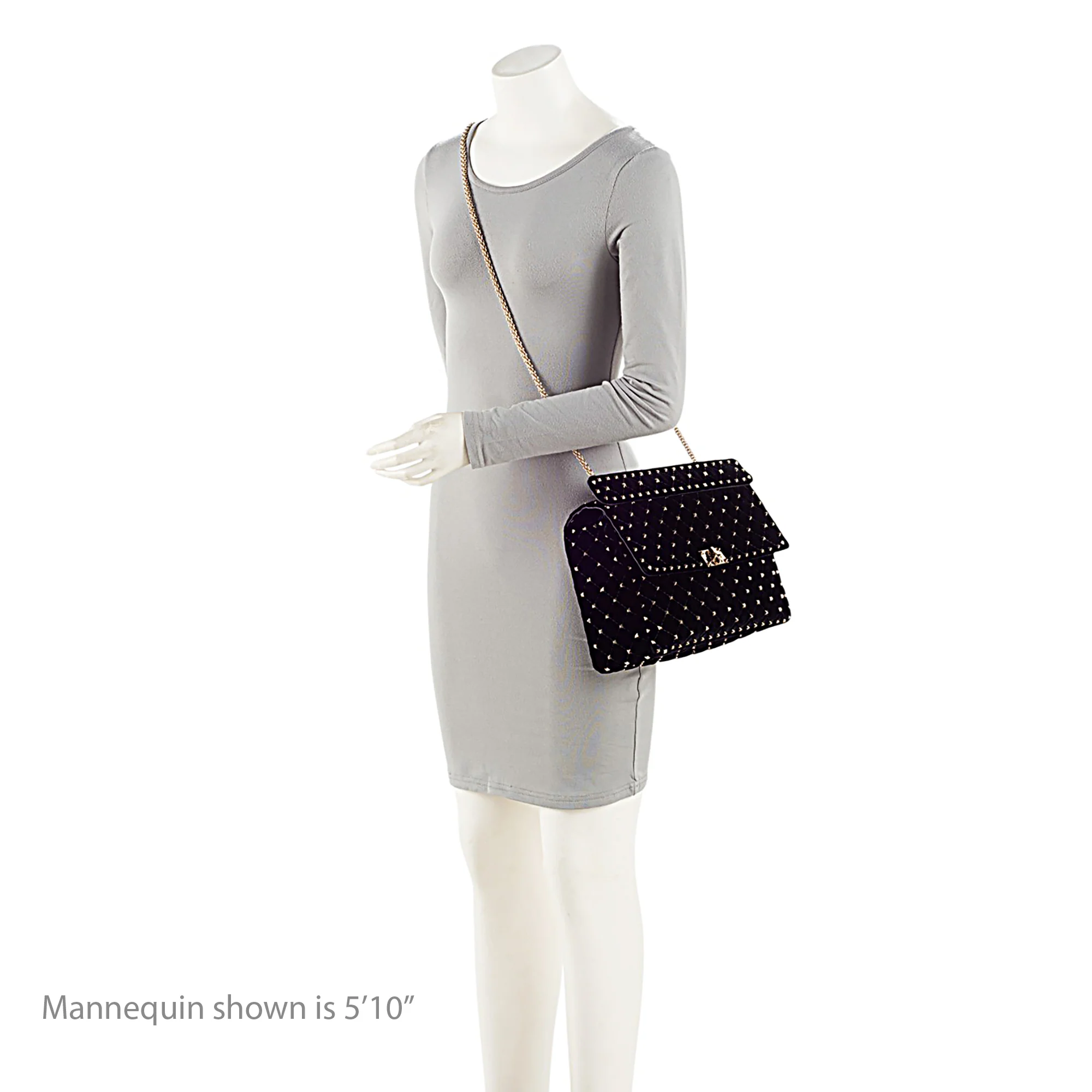 Valentino Velvet Rockstud Spike Up Shoulder Bag - Image 5